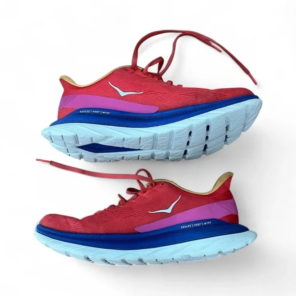 HOKA ONE ONE Mach 4 Women’s Running Training Sneakers Red Fiesta Size 7.5B - Picture 4 of 8